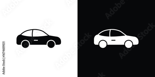 Car side view icon. filled flat sign for mobile concept and web