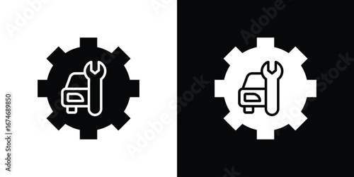 Car mechanic icon. filled flat sign for mobile concept and web