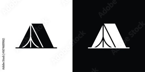 Camping icon. filled flat sign for mobile concept and web