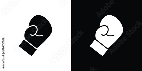 Boxing glove icon. filled flat sign for mobile concept and web