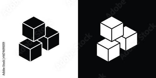 Boxes icon. filled flat sign for mobile concept and web