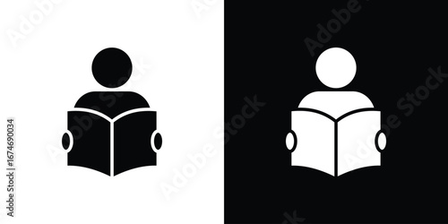 Book open reader icon. filled flat sign for mobile concept and web