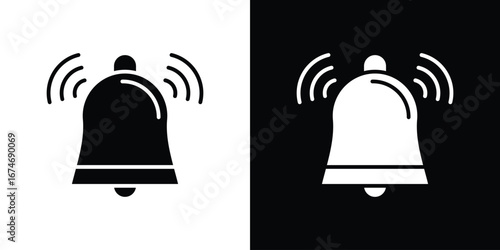 Bell ring icon. filled flat sign for mobile concept and web
