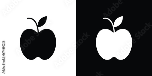Apple icon. filled flat sign for mobile concept and web