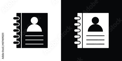 Address book icon. filled flat sign for mobile concept and web