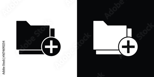 Add folder icon. filled flat sign for mobile concept and web