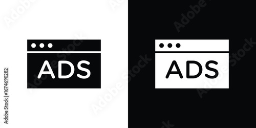 Ad icon. filled flat sign for mobile concept and web