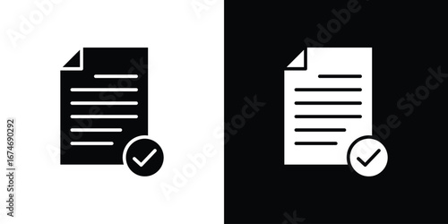 Accept document icon. filled flat sign for mobile concept and web
