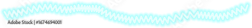 Abstract chaotic zigzag energy line with irregular squiggles and an electric blue neon glow.