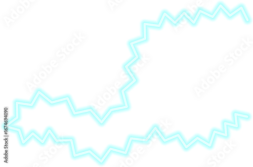 Freeform neon wave line with irregular zigzags, simulating an electric flow with a continuous glow.