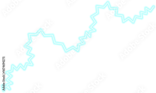 Abstract neon zigzag line featuring an irregular stroke, simulating an uneven energy discharge.