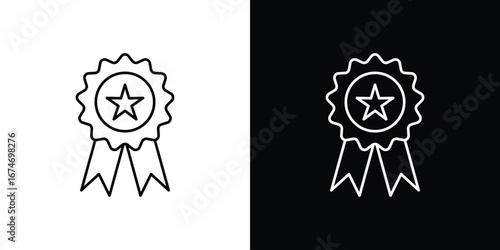 Award Badge with Star, Isolated on White Background