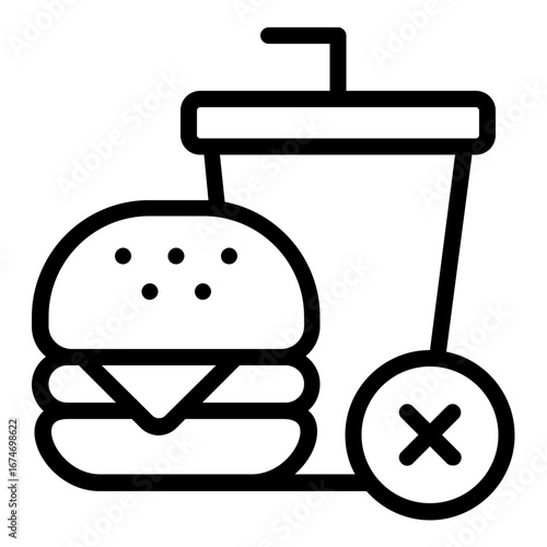 no fast food icon line