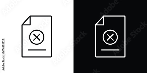 Delete Document icon set. Logo eps 10