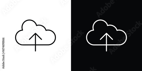 Cloud upload icon set. Logo eps 10