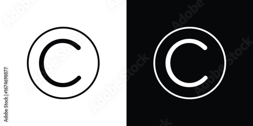 Copyright icon set. Logo eps 10