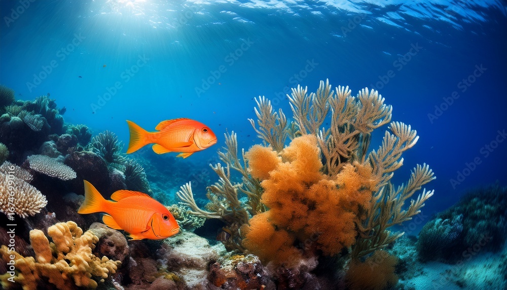 custom made wallpaper toronto digitaltwo orange fish near coral reef