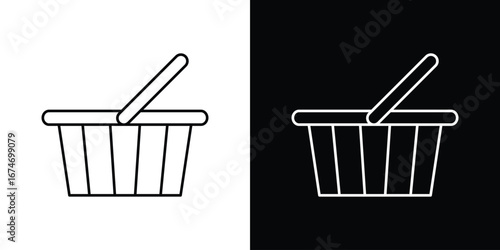 Shopping basket icons for UI, apps, and websites