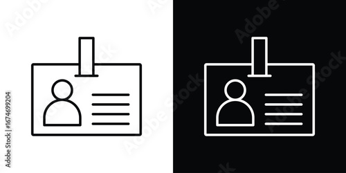 ID badge icons for UI, apps, and websites