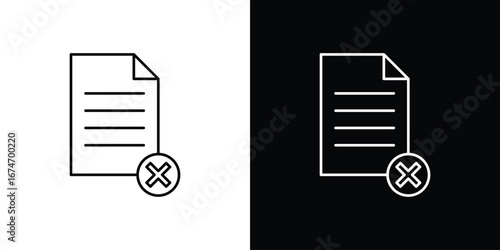Delete Document icon. Isolated Line Icon.