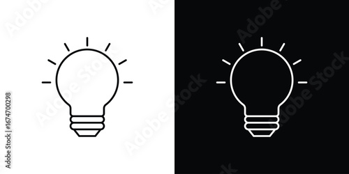 Bulb icon. Isolated Line Icon.