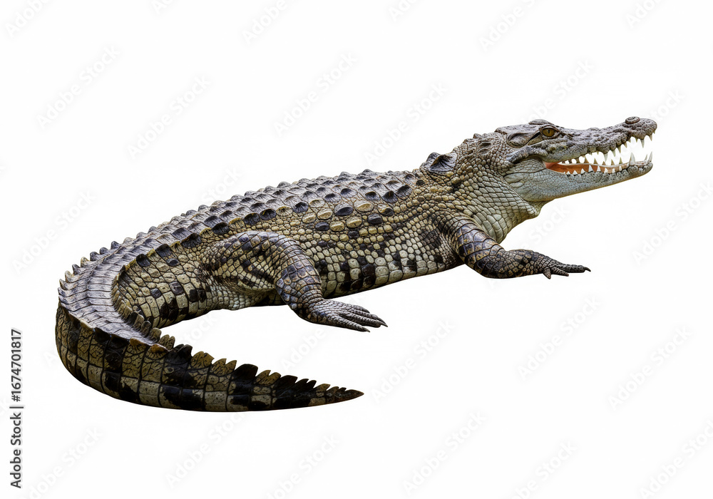 Fototapeta premium Crocodileon isolated on white background