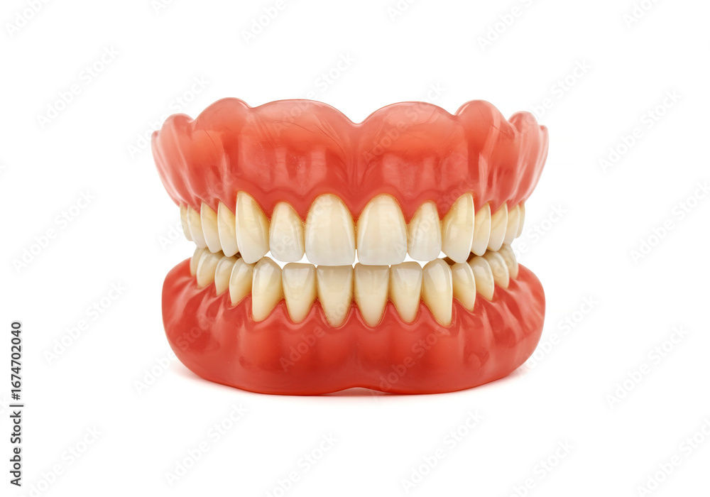 Obraz premium Artificial teeth isolated on white background