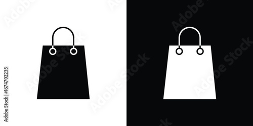 Shopping bag icon. filled flat sign for mobile concept and web