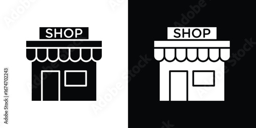 Shop icon. filled flat sign for mobile concept and web