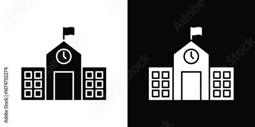 school icon. filled flat sign for mobile concept and web