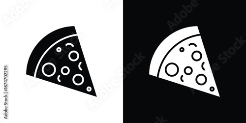 Pizza slice icon. filled flat sign for mobile concept and web