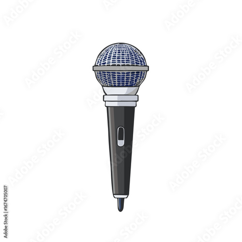 Dynamic vocal microphone illustration for music, performance, and public speaking