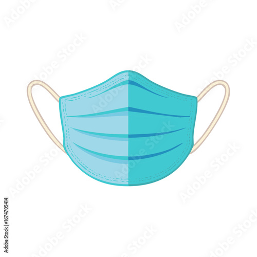 Medical face mask illustration. Healthcare protection and virus prevention concept.