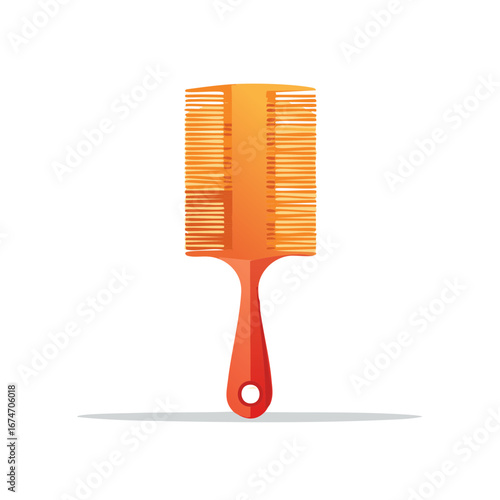 Orange Hair Comb for Styling and Grooming with Handle and Hole for Hanging