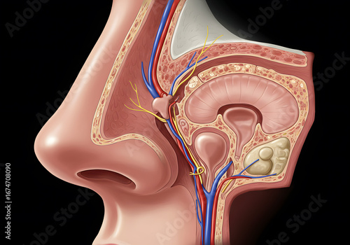 Head nasal cavity cross section anatomy
