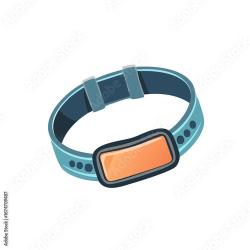 Vector illustration of a modern fitness tracker wristband for health and activity monitoring