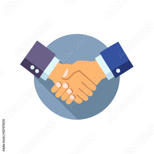 Business people shaking hands in a circle representing partnership and agreement