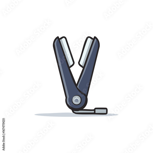 Open Hair Straightener Icon Design Beauty Device Flat Style Vector