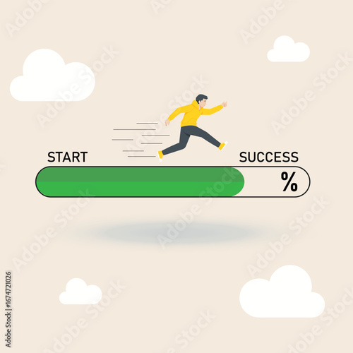 Professional step-by-step illustration of the journey to success