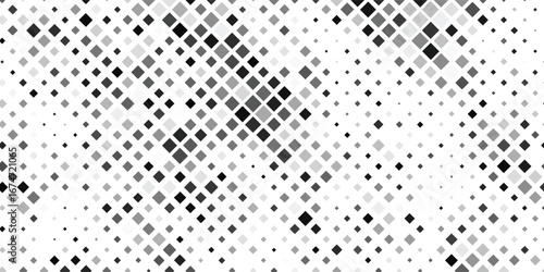 Horizontal halftone with grey rhombus pattern background. Vector Illustration.
