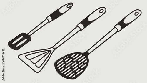 Versatile Kitchen Spatula Set for Cooking, Baking, and Grilling. Essential Culinary Tools for Home Chefs, Food Blogs, and Restaurant Design.