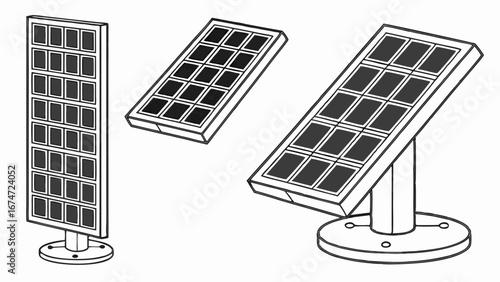 Compact Solar Panels Illustration Renewable Energy Green Technology Sustainable Power Solution Eco Friendly Design Clean Energy