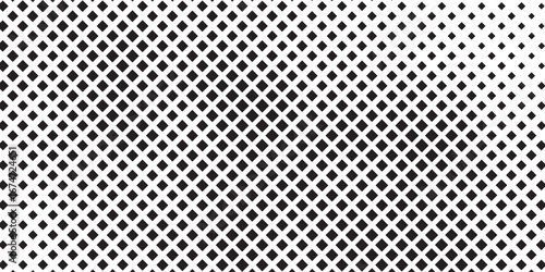 Rhombus gradient halftone texture. Diamond shape dots fading background. Abstract geometric particle vanishing backdrop.