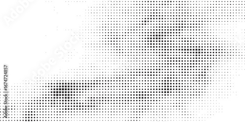 Rhombus gradient halftone texture. Diamond shape dots fading background. Abstract geometric particle vanishing backdrop.