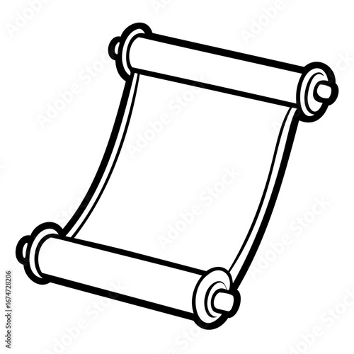 Blank scroll, representing ancient document, parchment, or message carrier with rolled edges and empty space for text or drawing