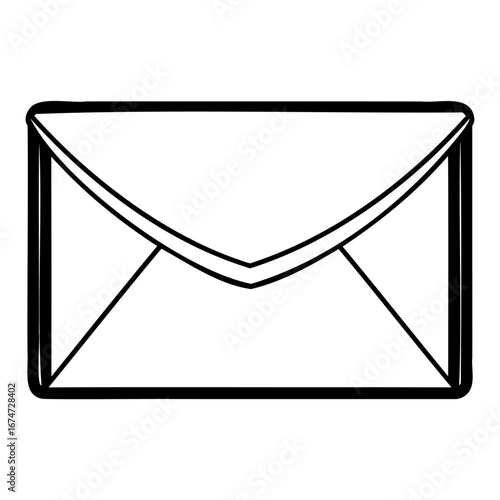 Simple line art illustration of a closed envelope