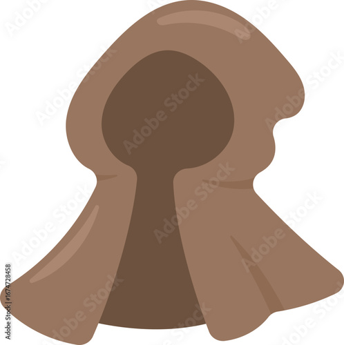 Hooded cape illustration.