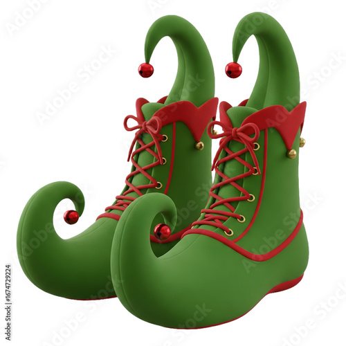 3D Render Elf Shoes – Cute Christmas Decoration