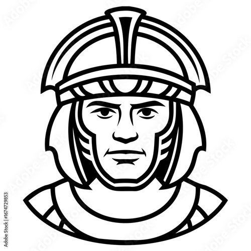 Ancient egyptian pharaoh warrior head icon