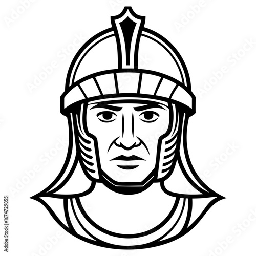 Roman soldier head with helmet